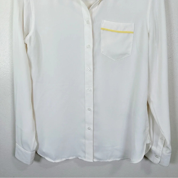 Banana Republic Womens Size Xsmall Color Accents Button Up Blouse Ivory Color - Picture 5 of 16